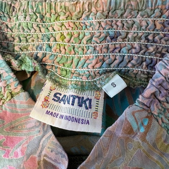 Santiki Patchwork Printed Gypsy Boho Indonesian Midi Skirt Size Small - Picture 10 of 10